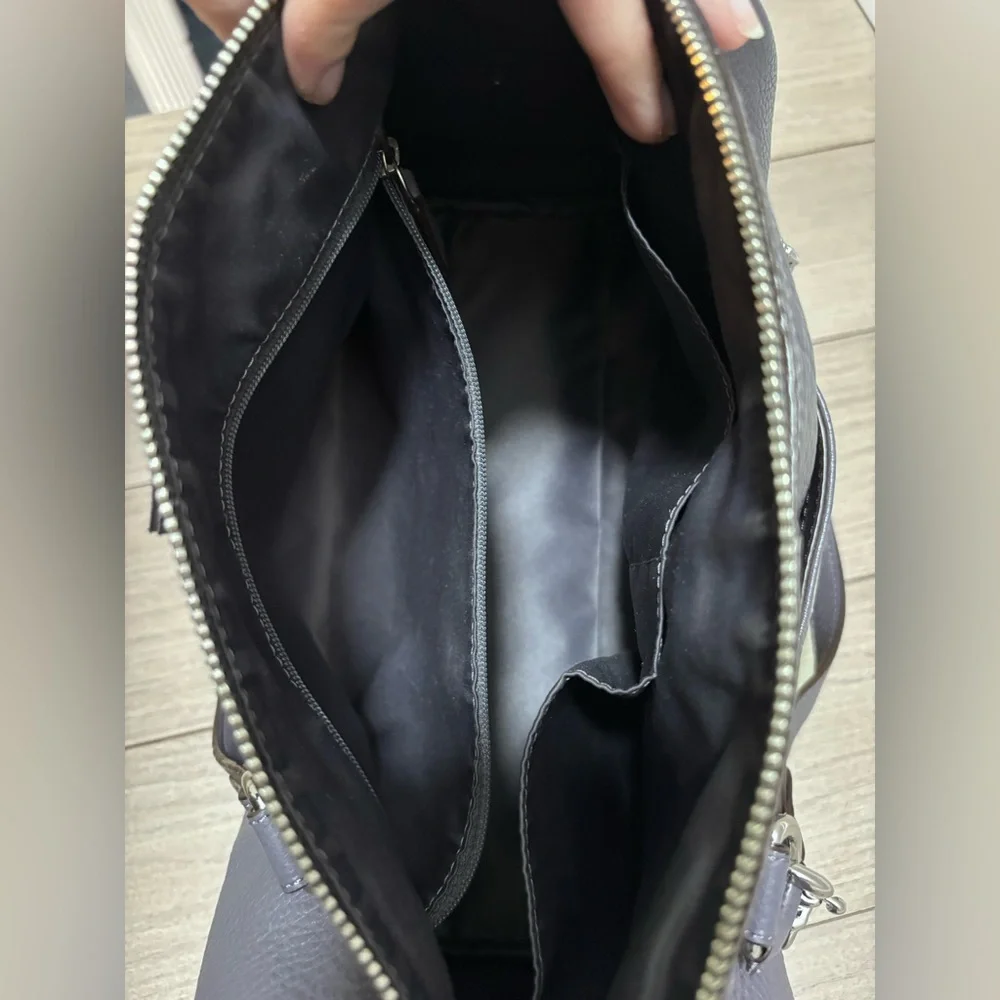 Coach Purple Leather Satchel with Tassel